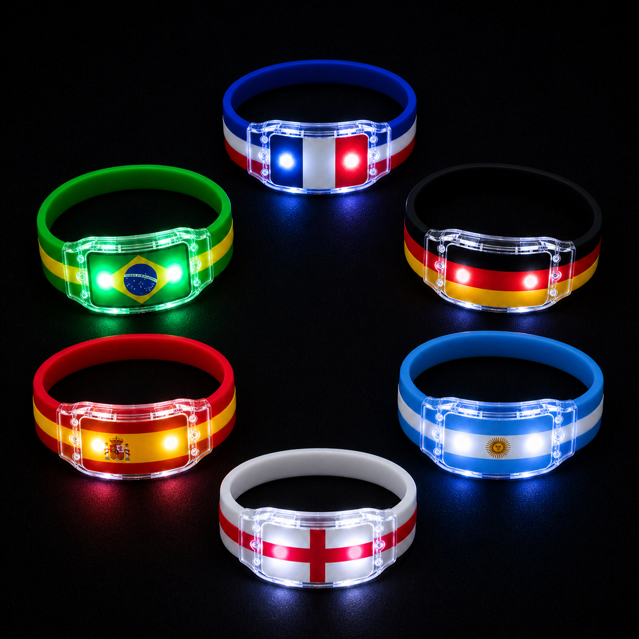 🔥 Bracelet LED Lumineux Pays | Édition Coupe du Monde 2026 🔥